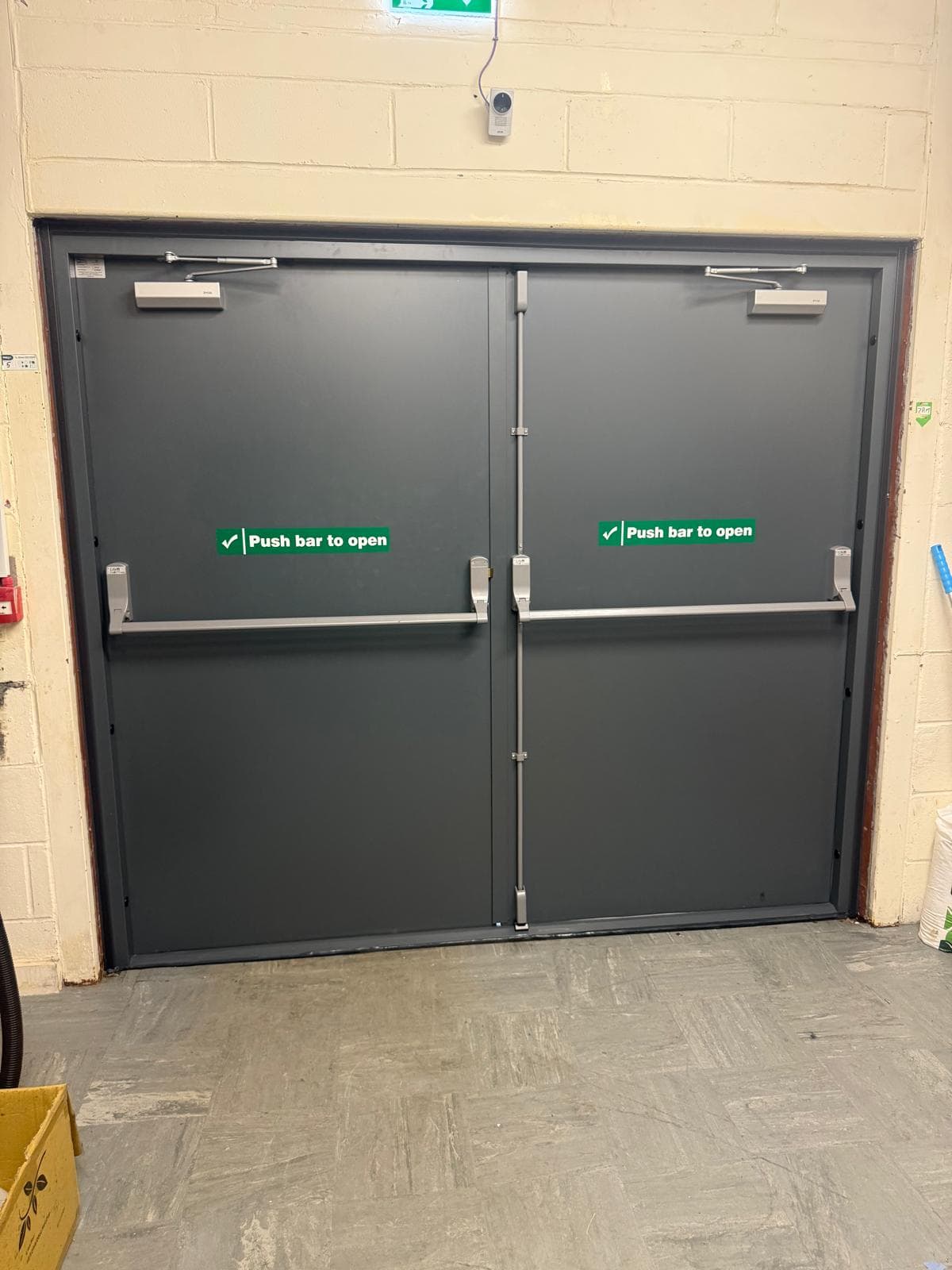 Fire-rated door installation meeting current UK regulations